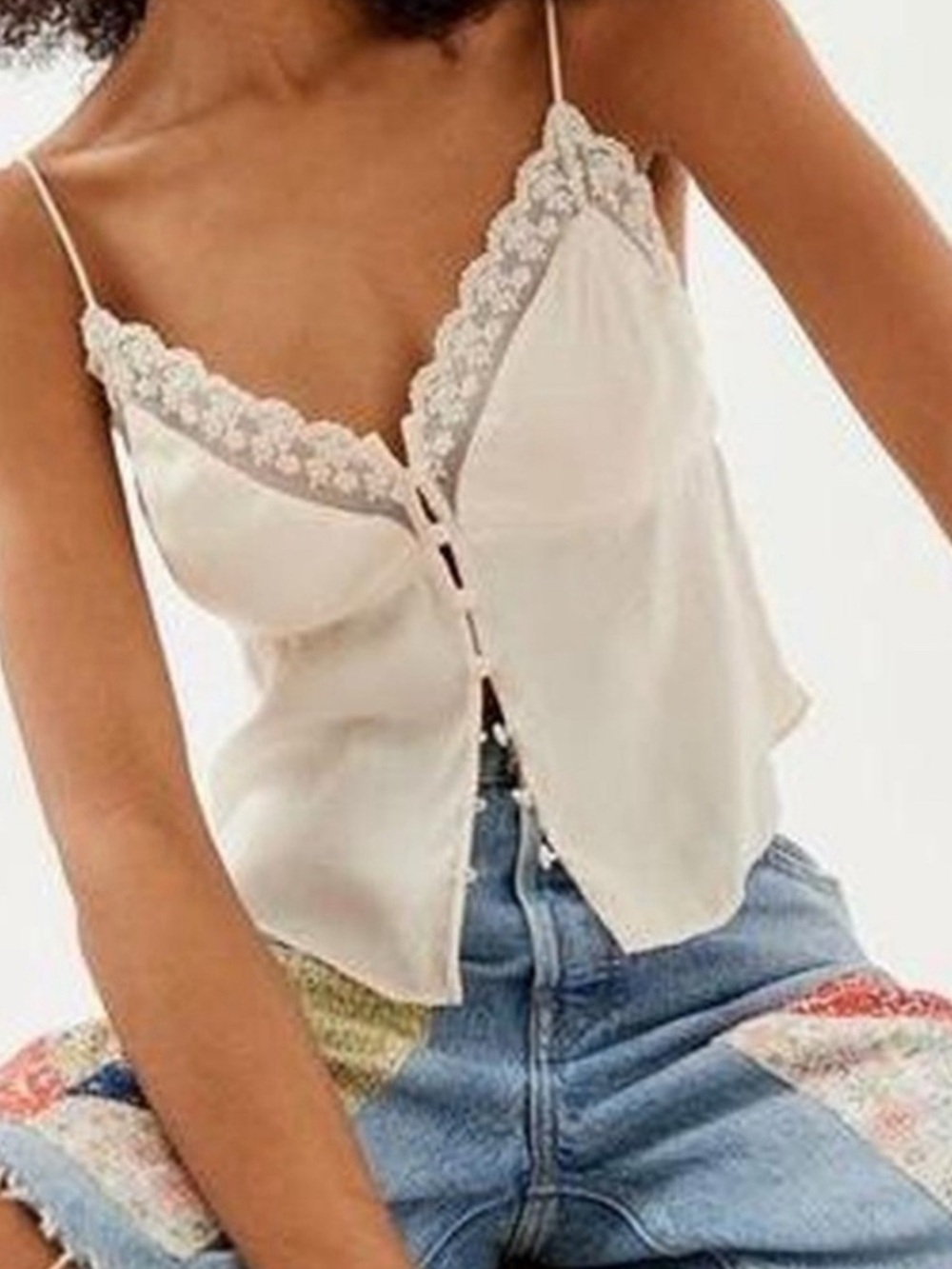 NWT Urban Outfitters Silk and Lace Cami - Apricot - Medium (runs small)